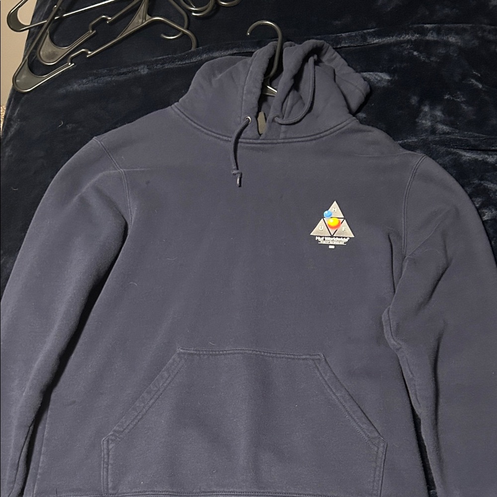 HUF Dark Blue Hoodie with Triangle Logo